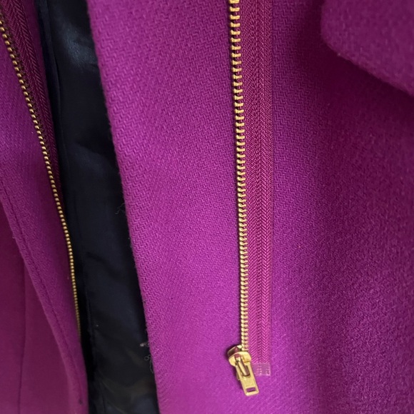 J.Crew Cocoon Coat in Italian Stadium Cloth – Bright Plum Purple – Size 6 - Picture 9 of 16